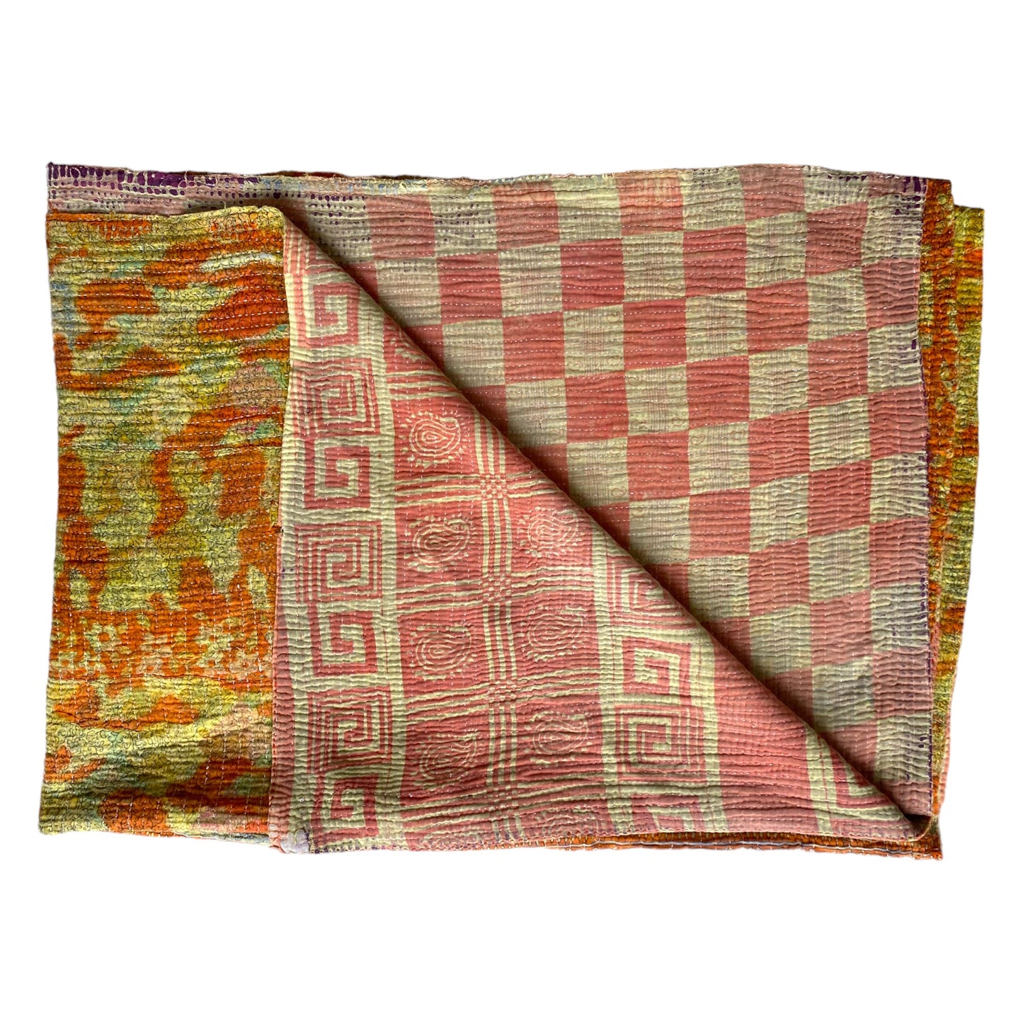 Oranges and lemons kantha folded