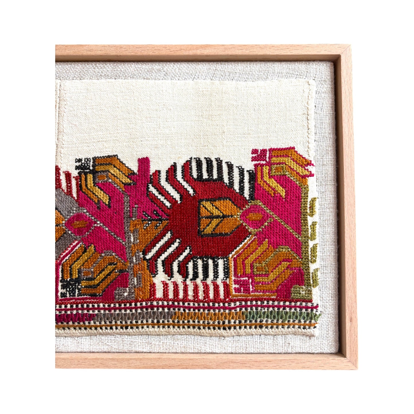Framed vintage Ottoman textile fragment