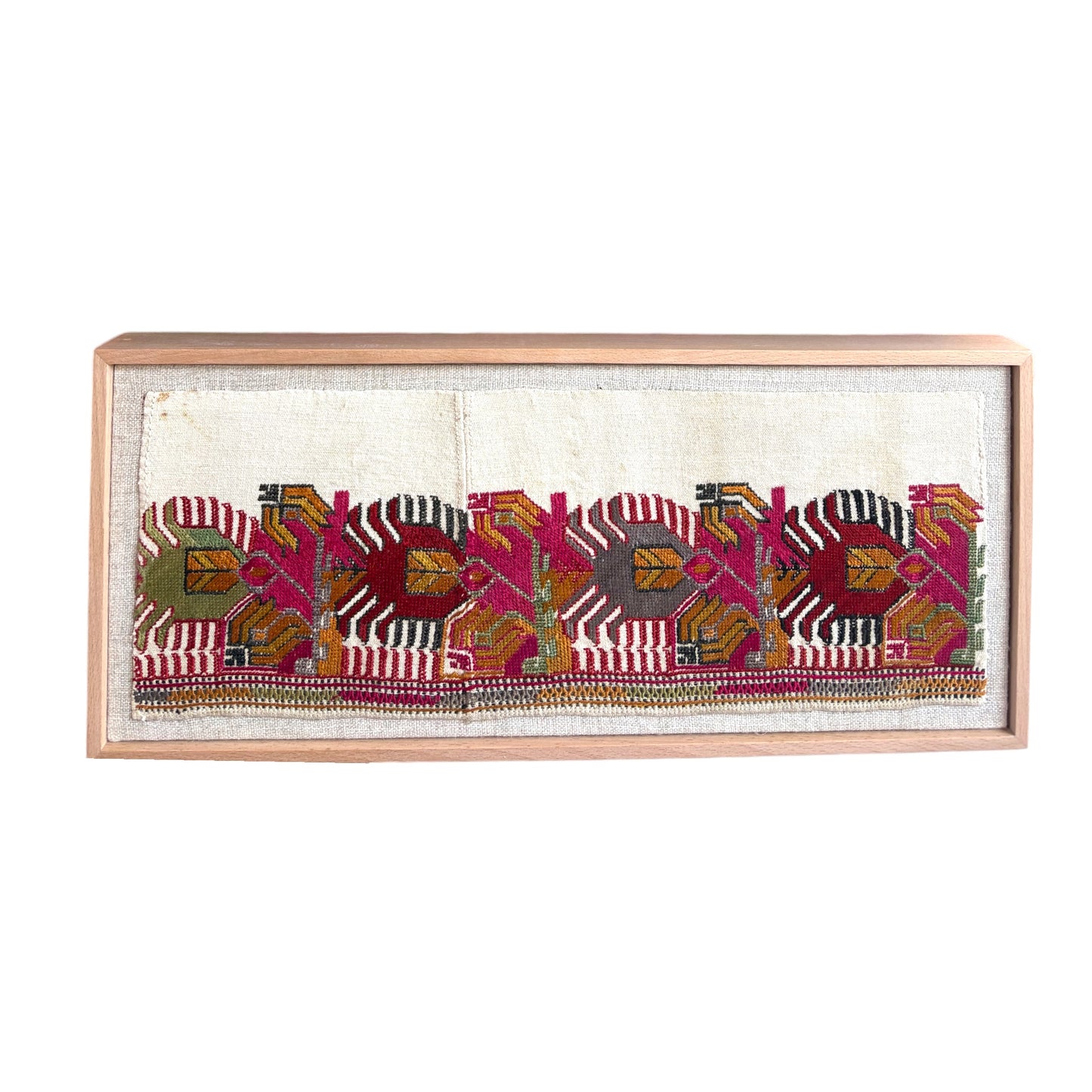 Framed vintage Ottoman textile fragment