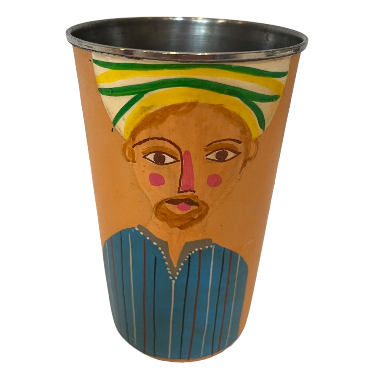 Hand painted enamel cups