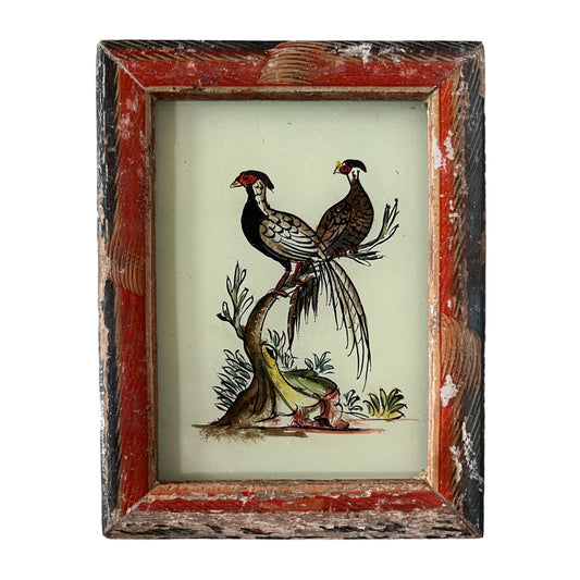 Pheasant pair glass painting