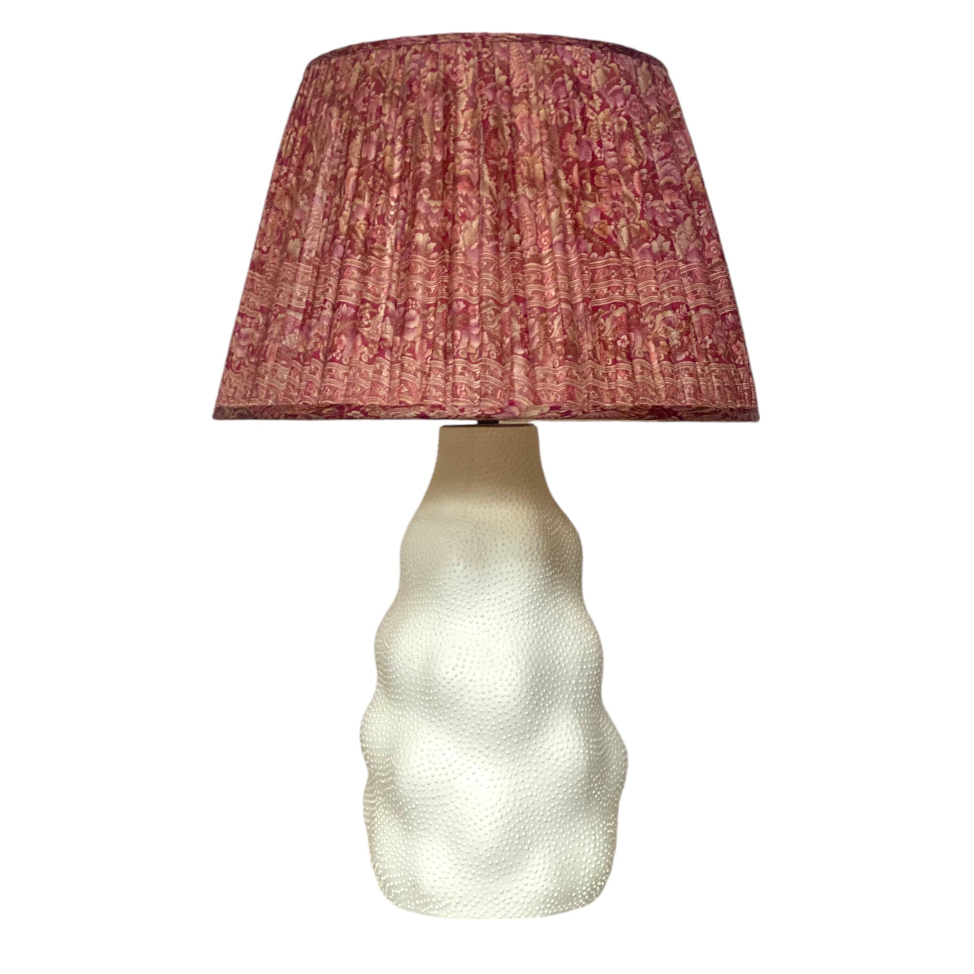 Pink paisley lampshade on Iki lampbase
