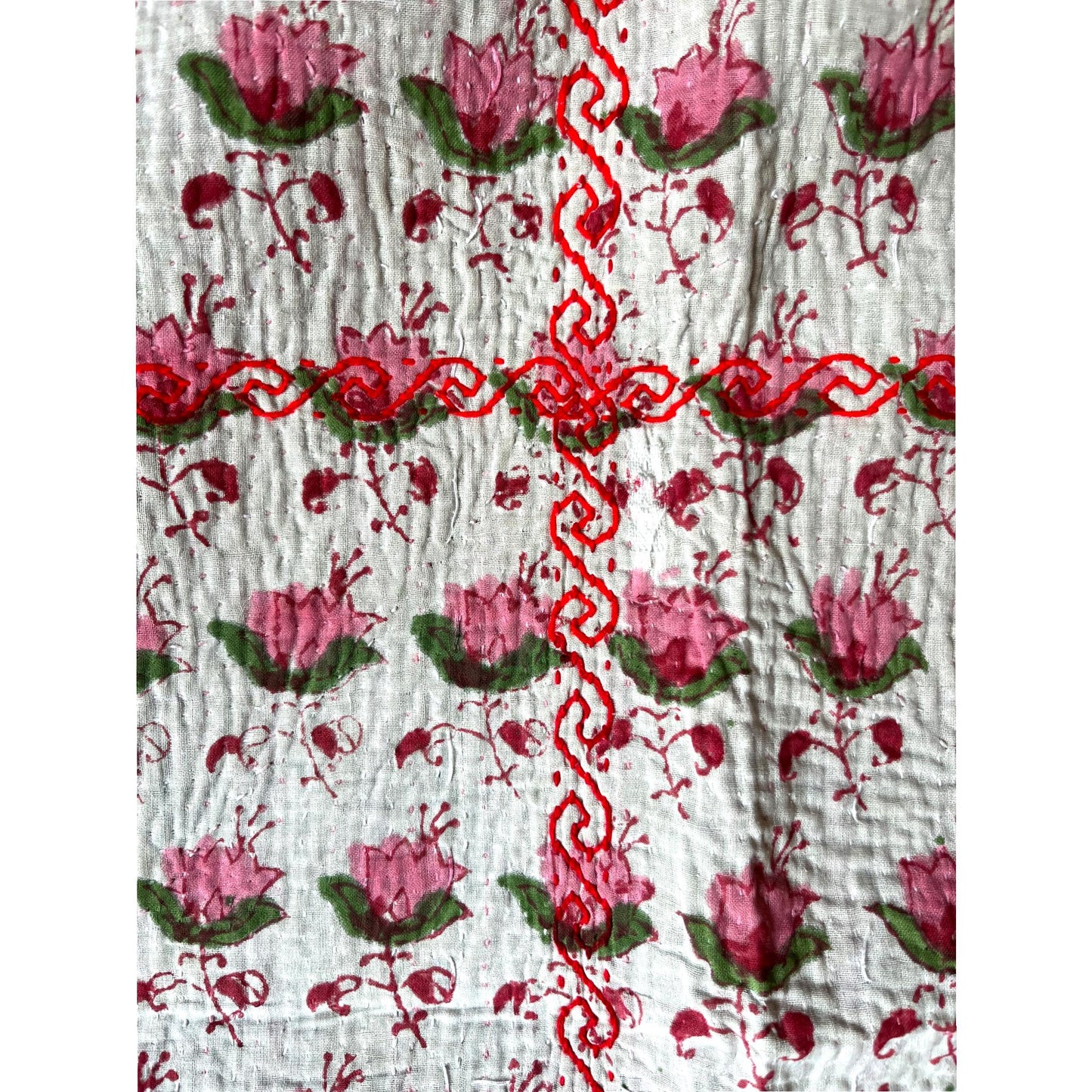 Pink kantha block print