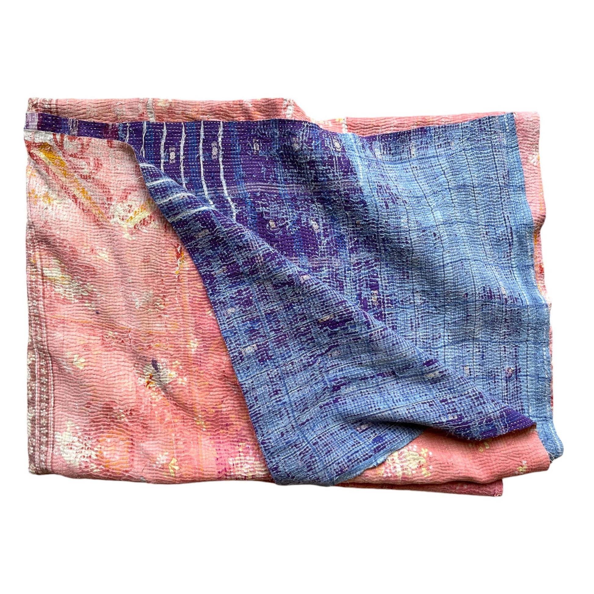 Pink kantha quilt