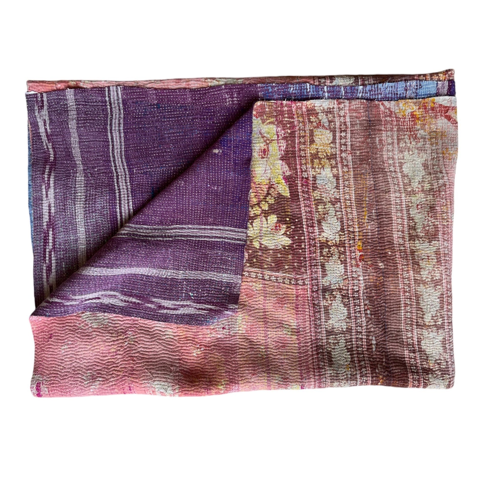 Pink Kantha quilt vintage