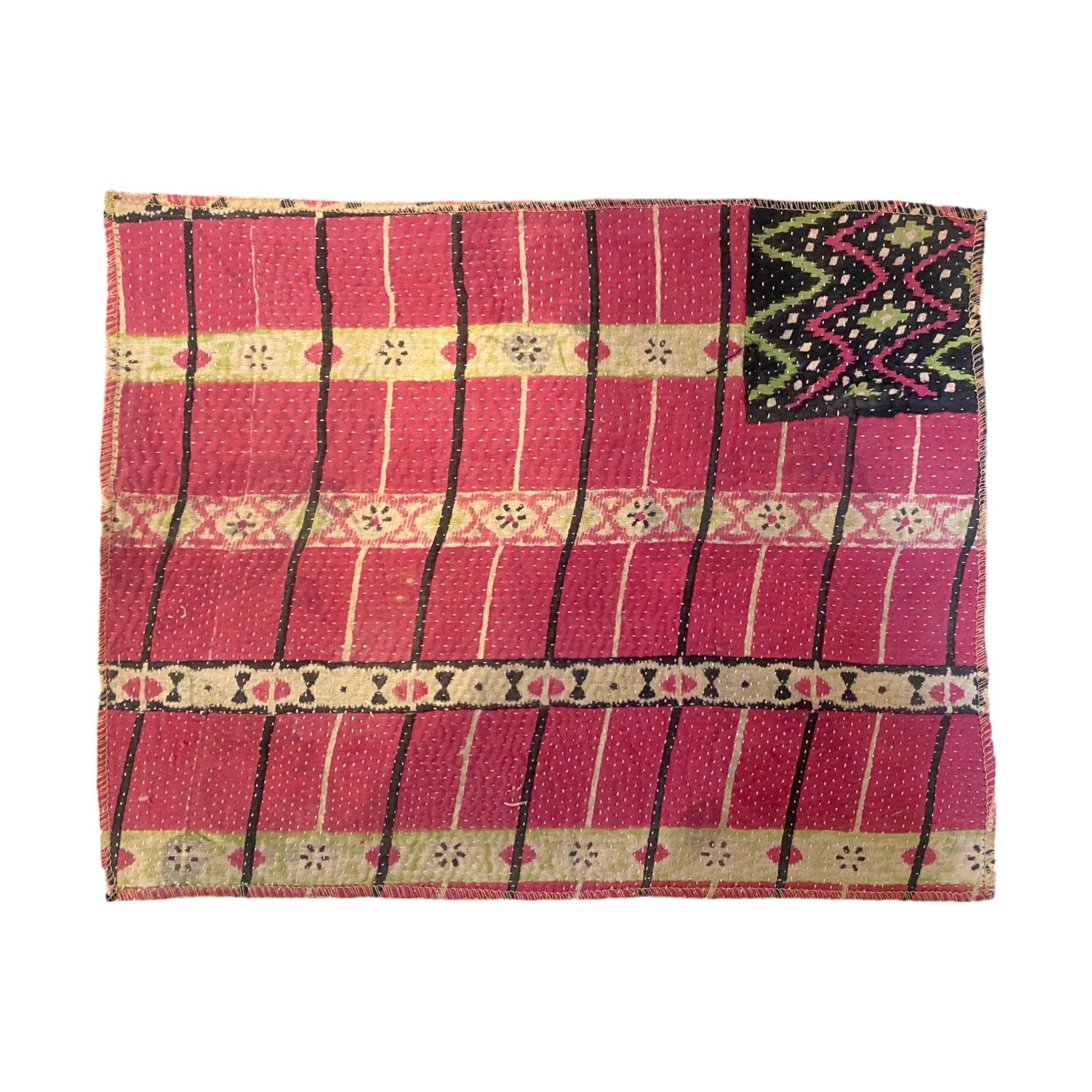 pink kantha placemat