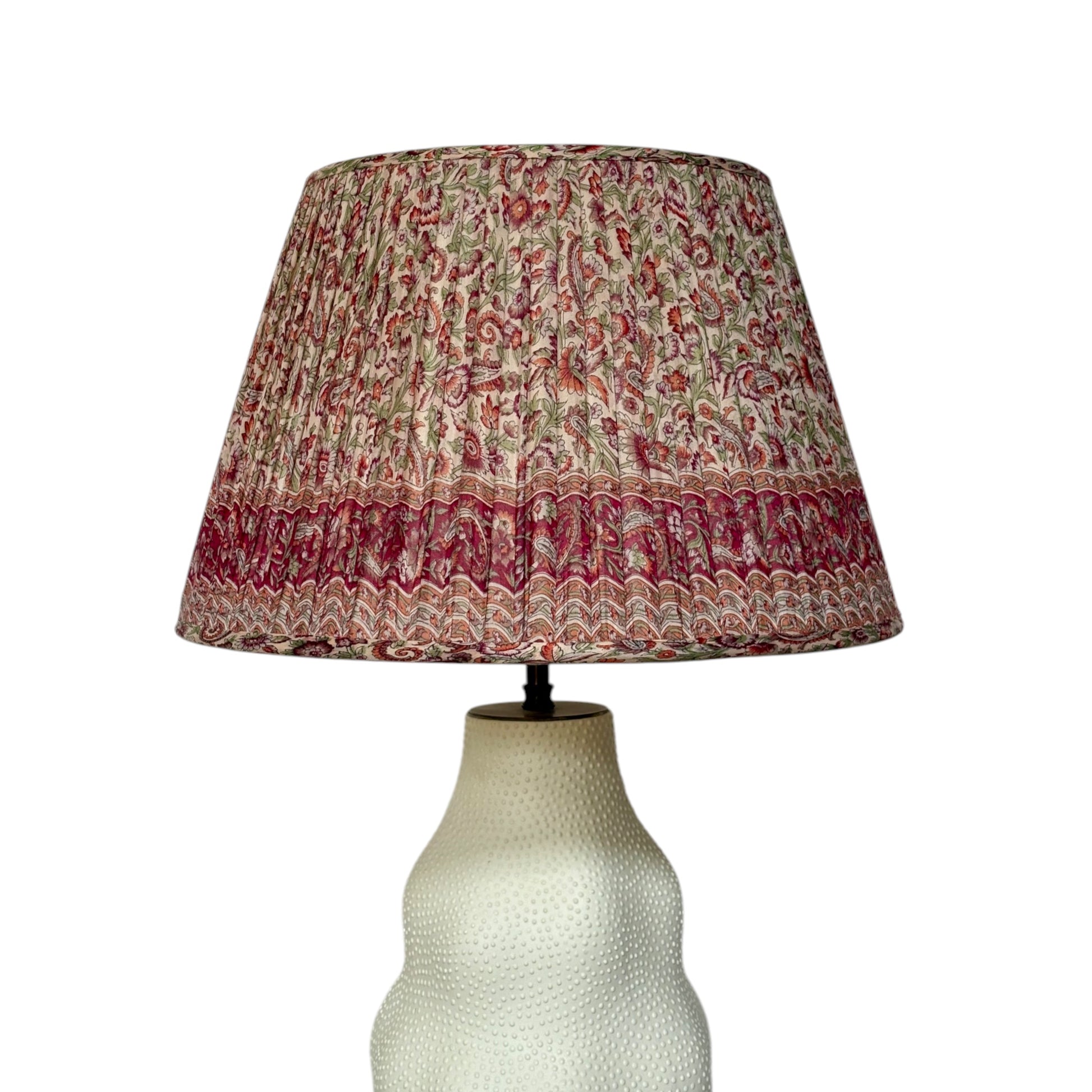 Pink paisley silk lampshade Iki lamp