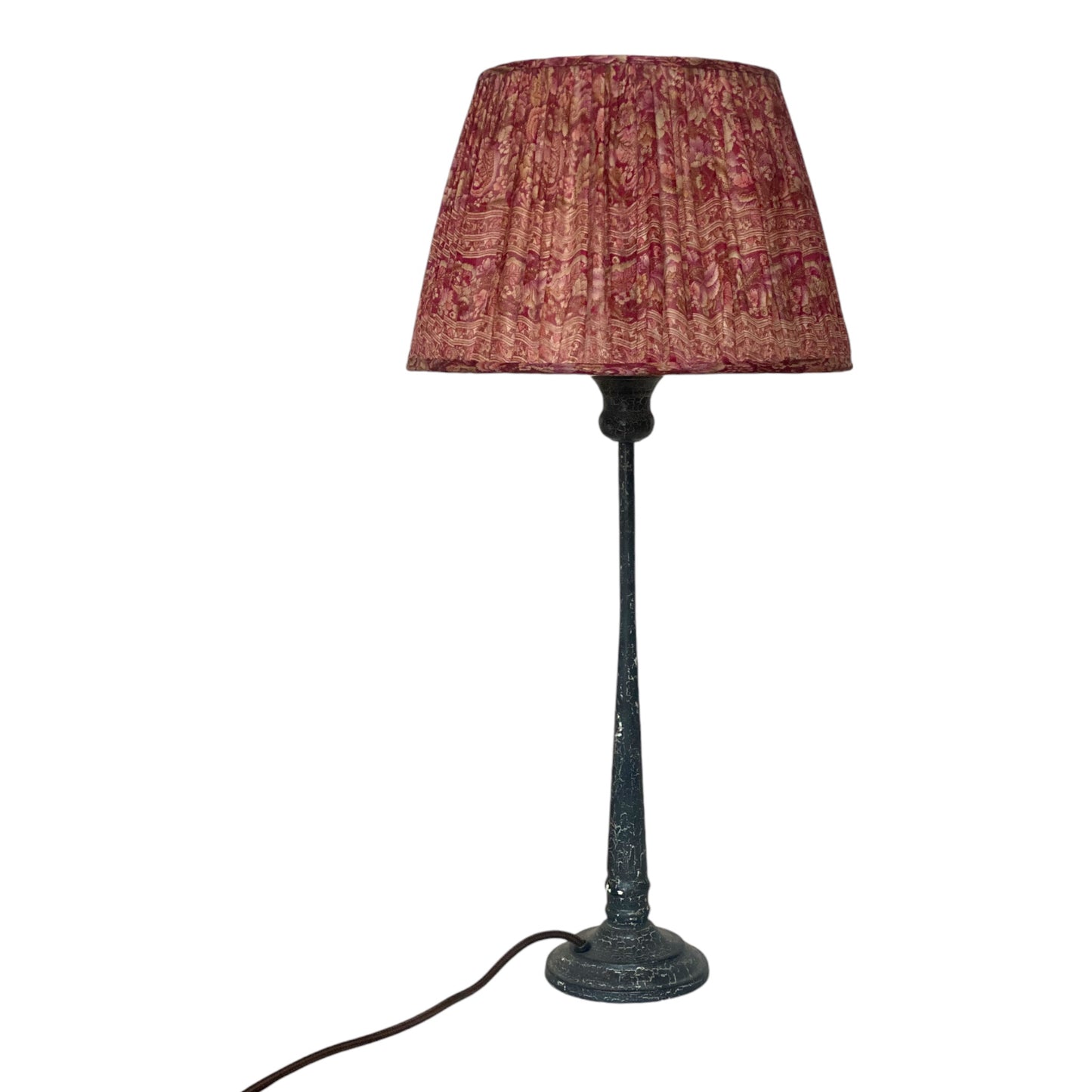 Pink paisley lampshae on Patala lamp