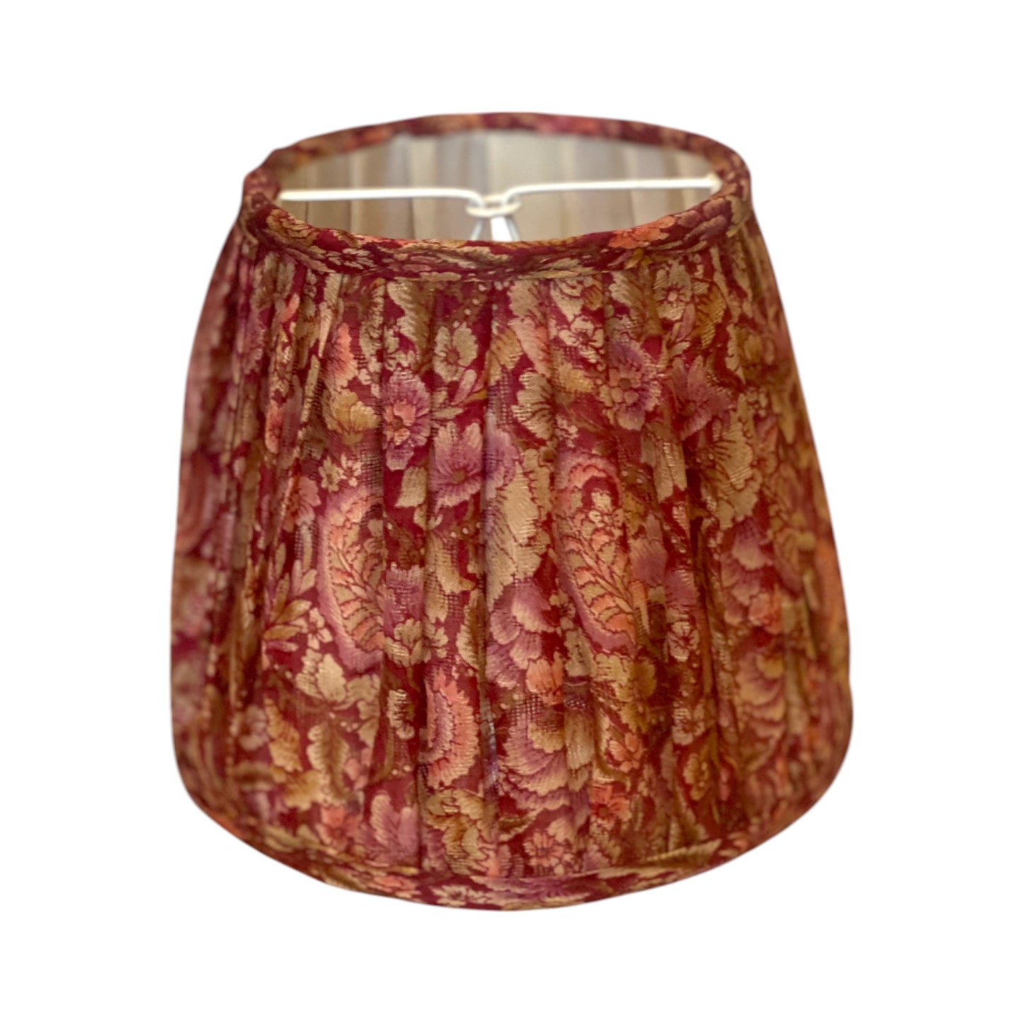 Pink paisley silk sari lampshade