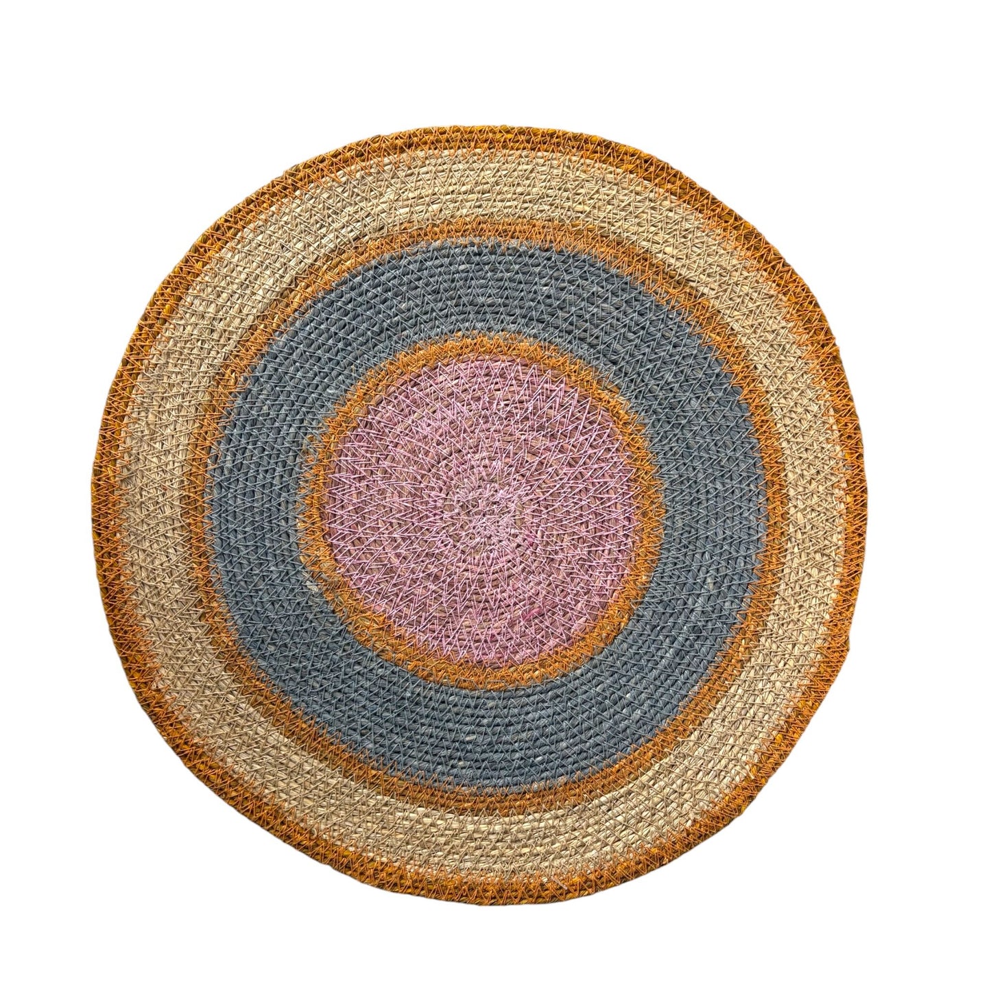 Pink and blue jute placemat