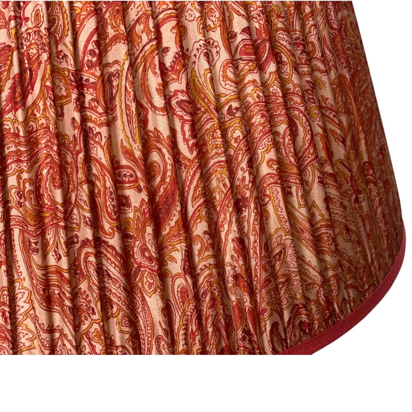 Pinky red vintage silk sari lampshade