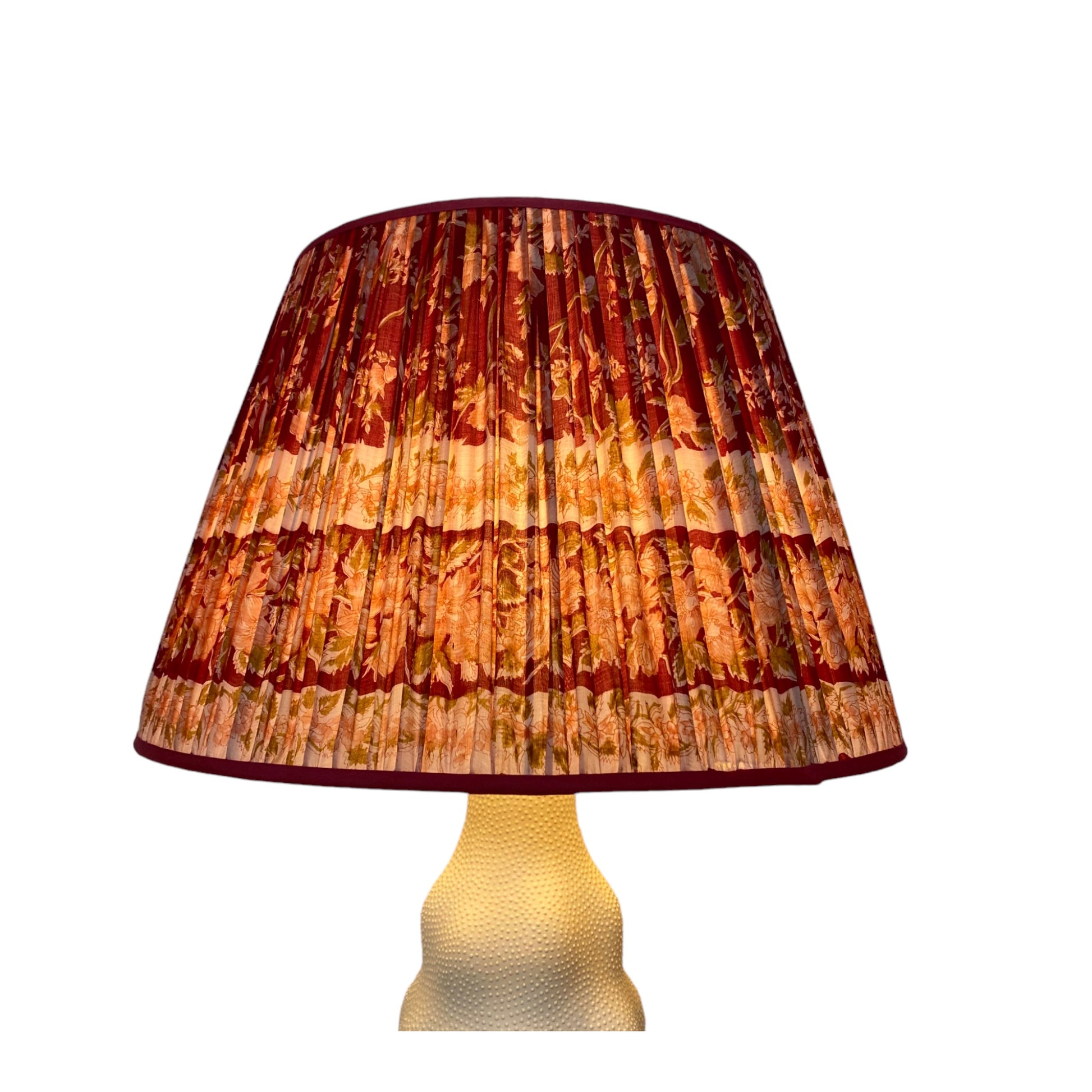 Raspberry lampshade lit