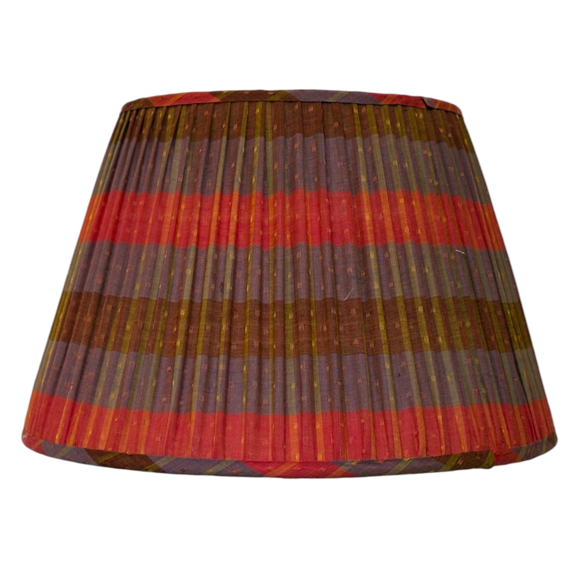Striped red and brown lampshade