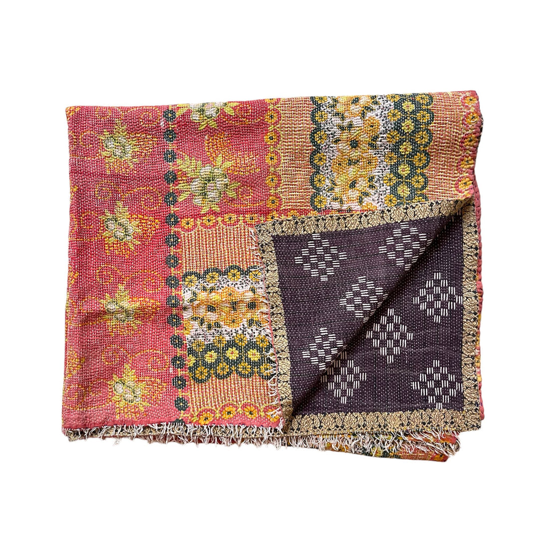 Raspberry Red Kantha quilt – Samarkand Design