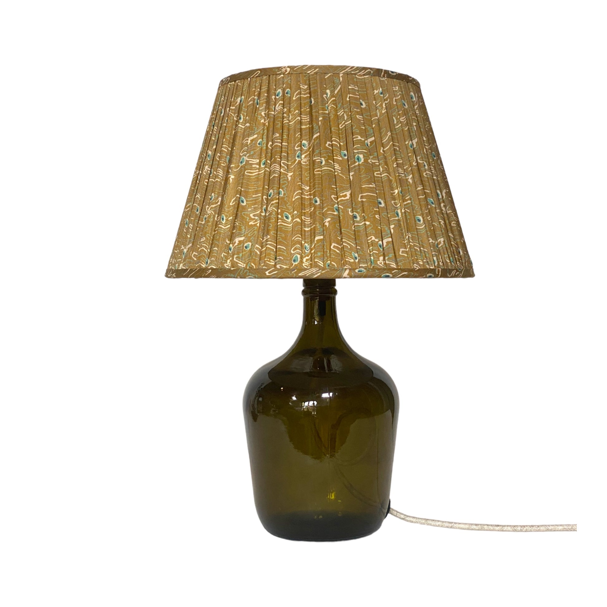 Glass lamp base olive green