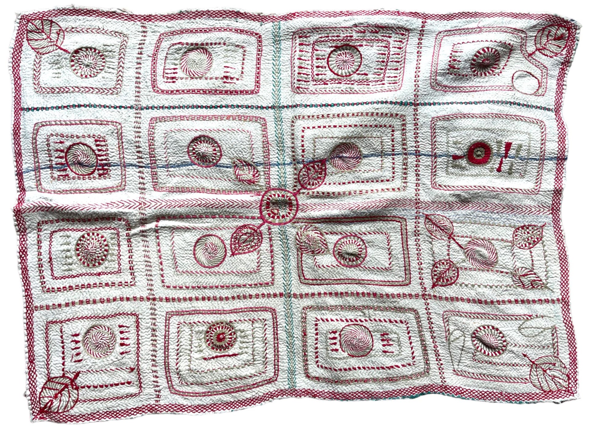 Red Nakshi Kantha Baby Quilt – Samarkand Design