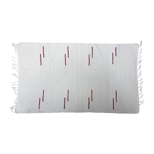 Red Running Stitch Bath Mat