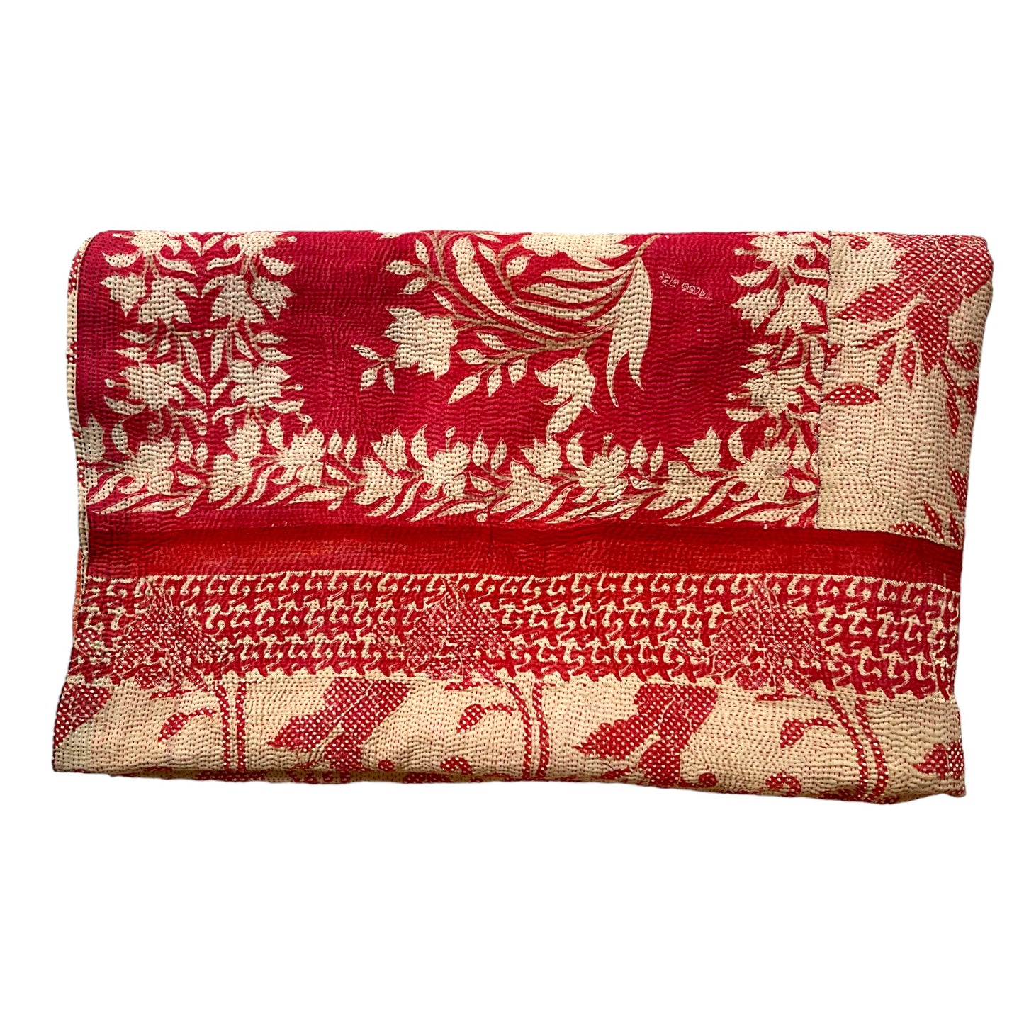 Red kantha quilt