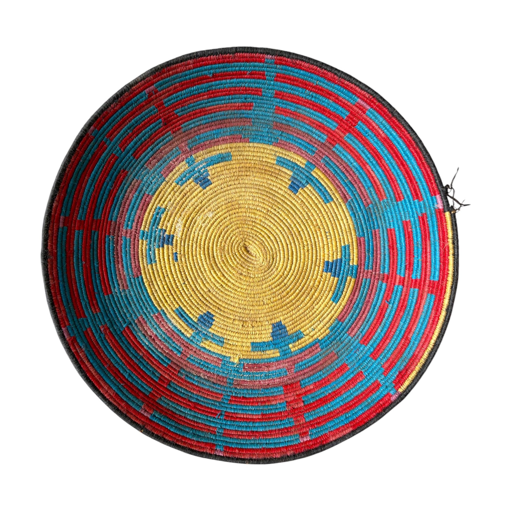 Red and blue vintage berber basket