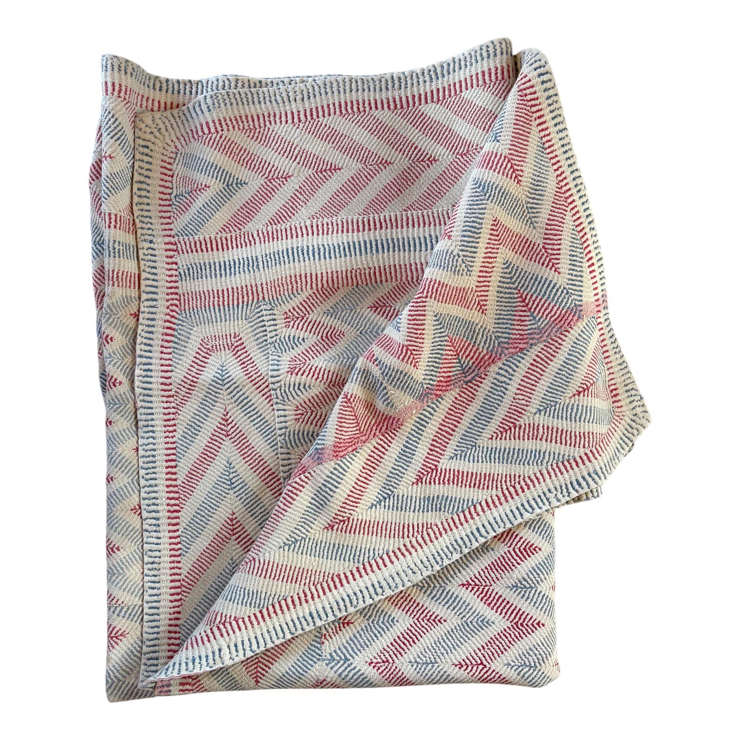 Red and blue vintage nakshi quilt