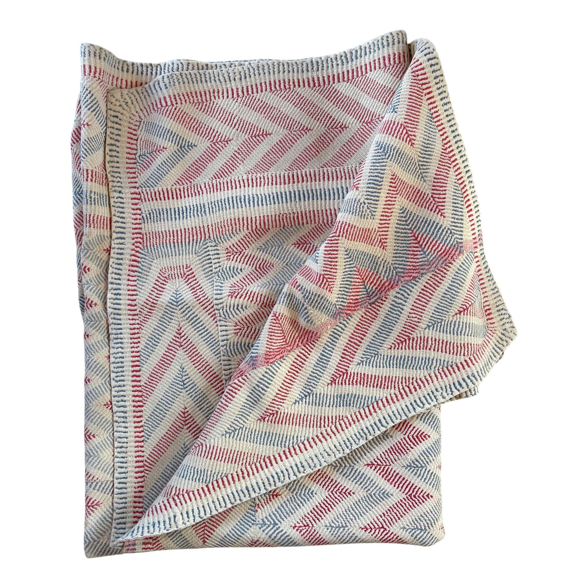 Red and blue vintage nakshi quilt