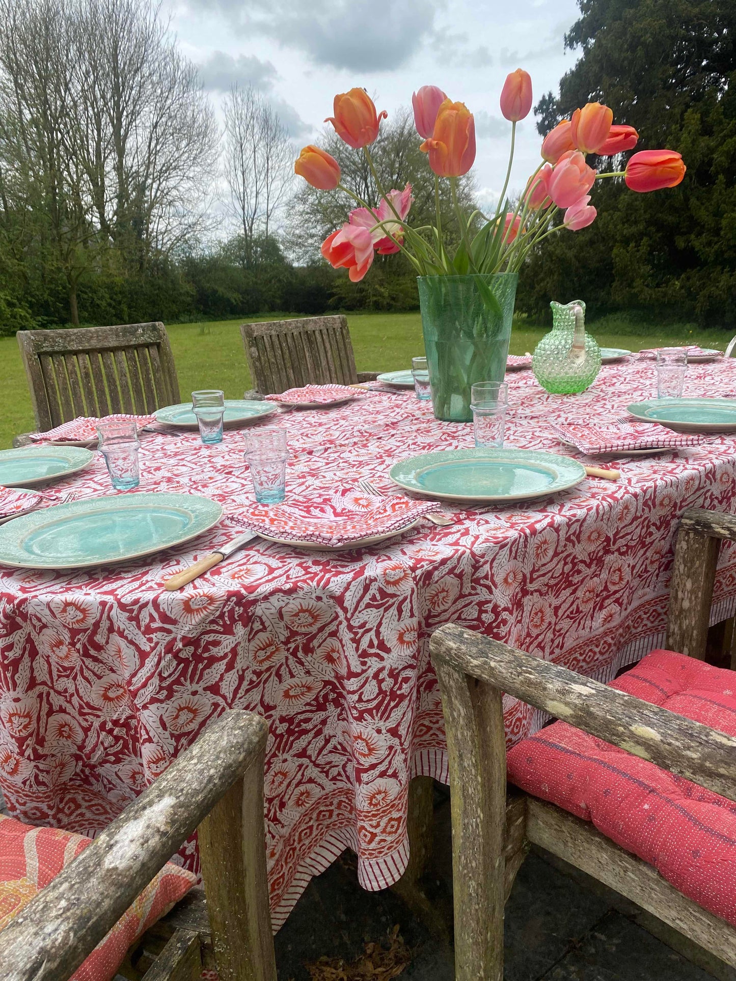 Table with tablecloth side view
