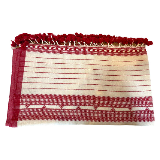 Red cotton throw