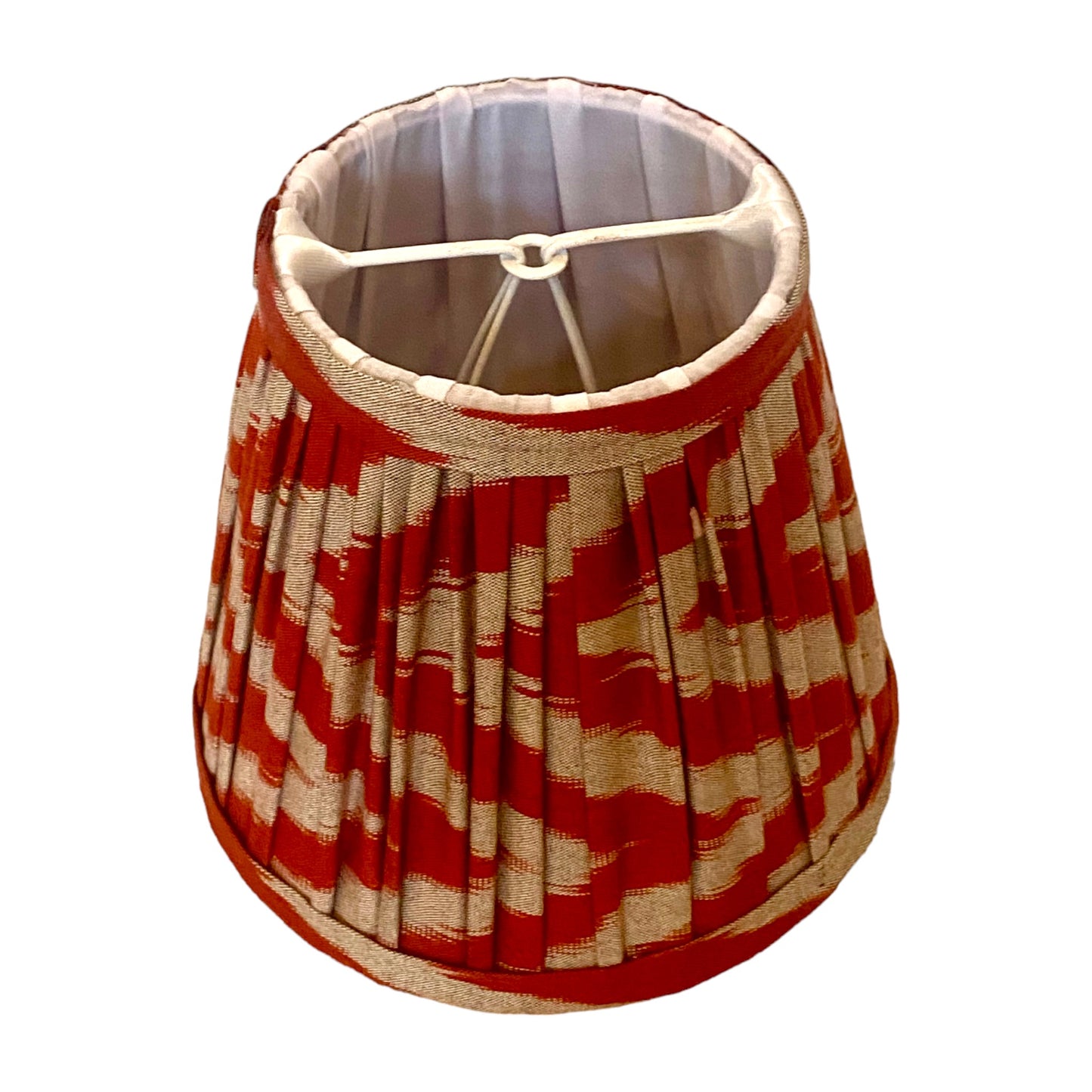 Red and grey ikat clip on 15cm lampshade
