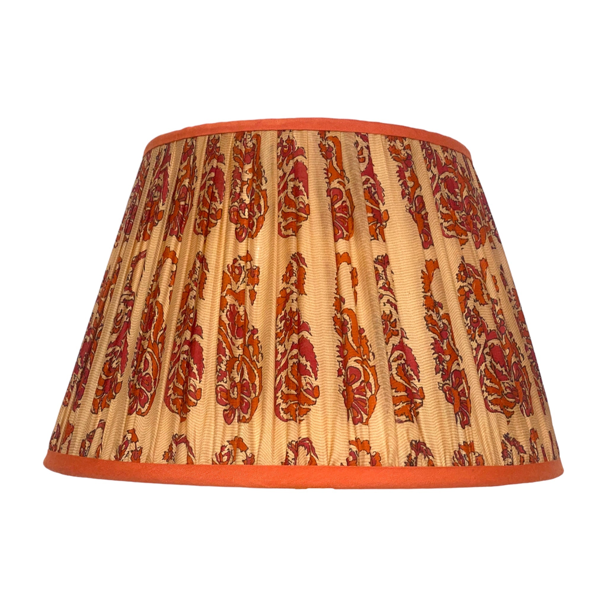 Orange shop pleated lampshade