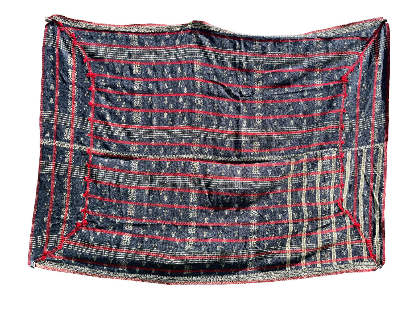 Red white and blue kantha quilt
