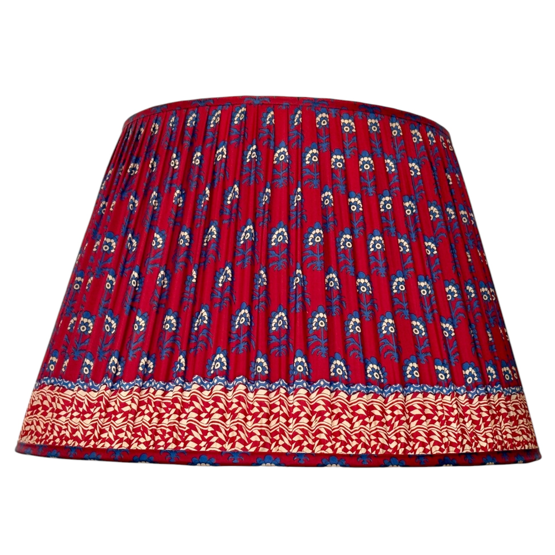 Scarlet paisley silk sari lampshade50cm