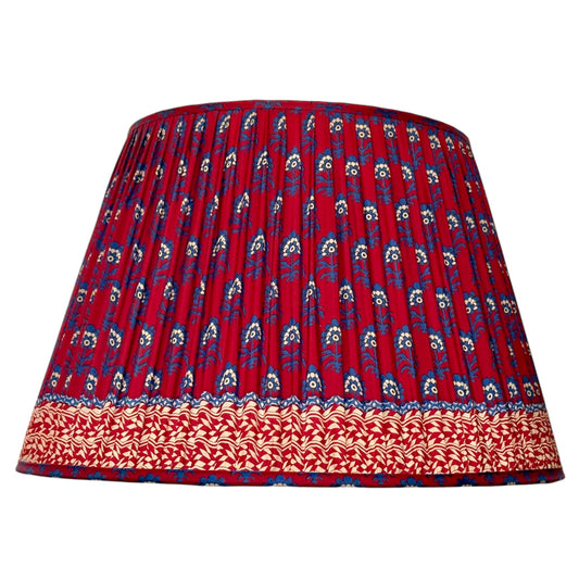 Scarlet paisley silk sari lampshade50cm