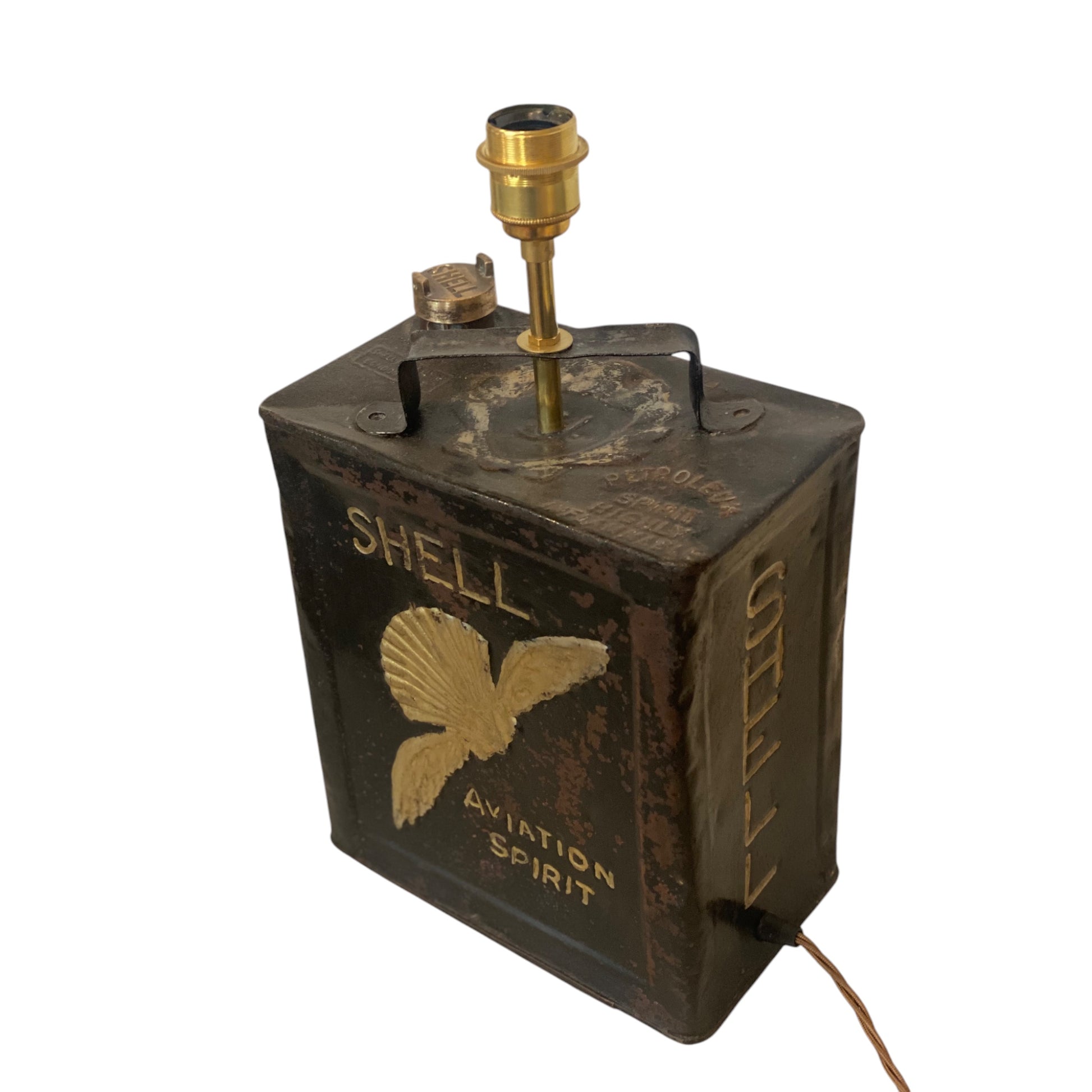 vintage Shell oil can lamp