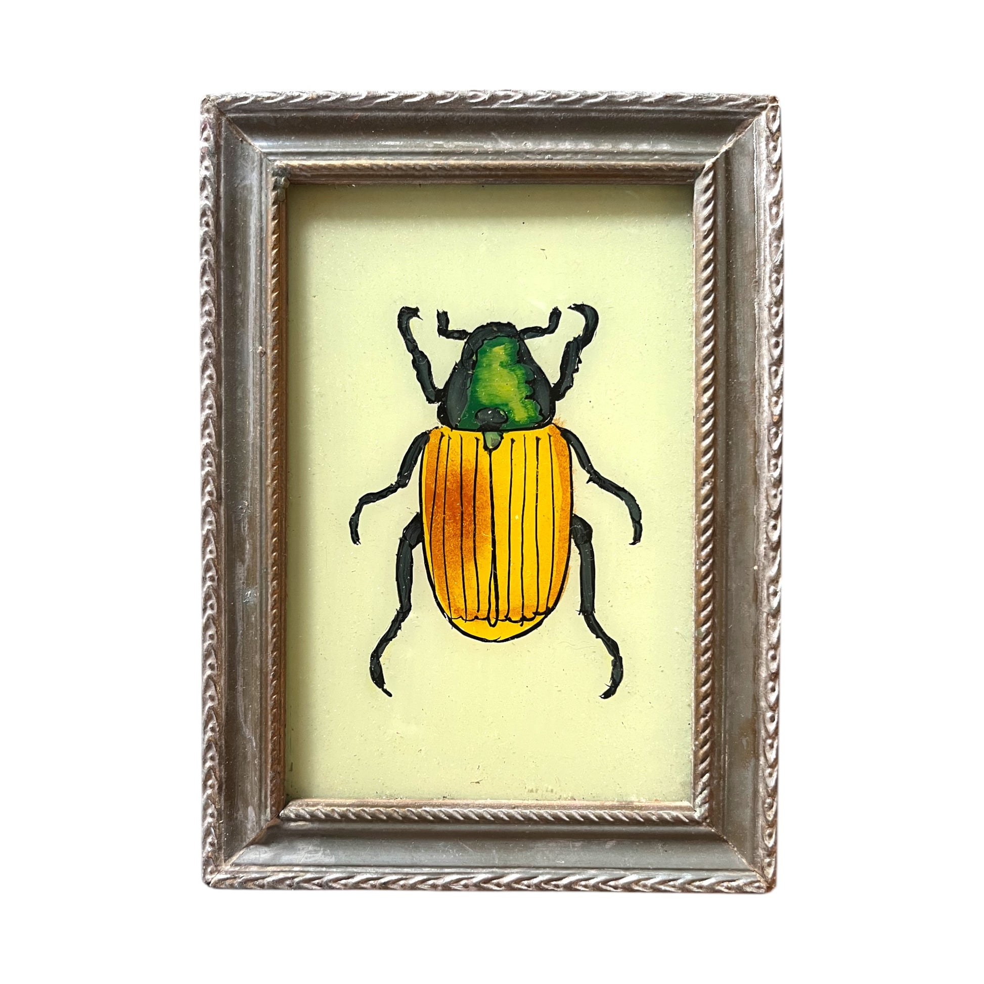 small beetle glass painting
