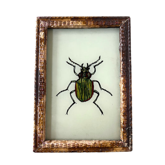 Small beetle glass painting