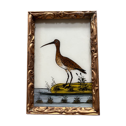 Small bird glass painting