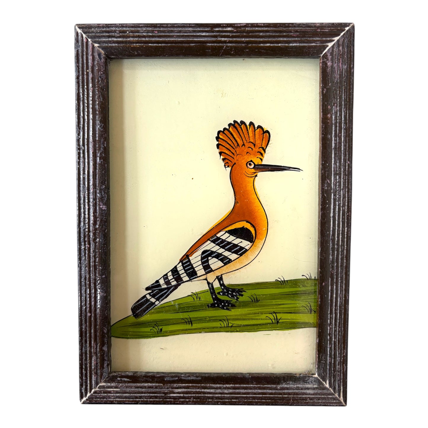 Small bird glass painting