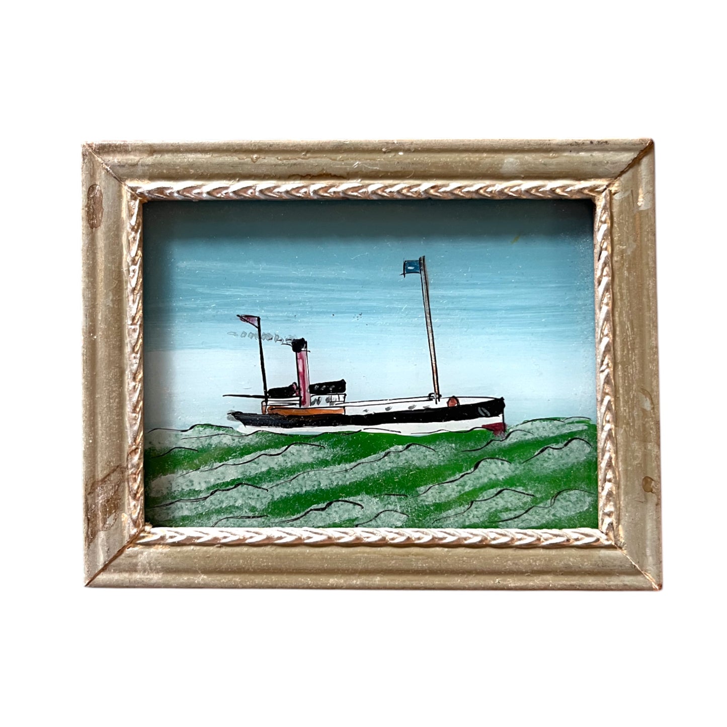 Mini glass painting boat