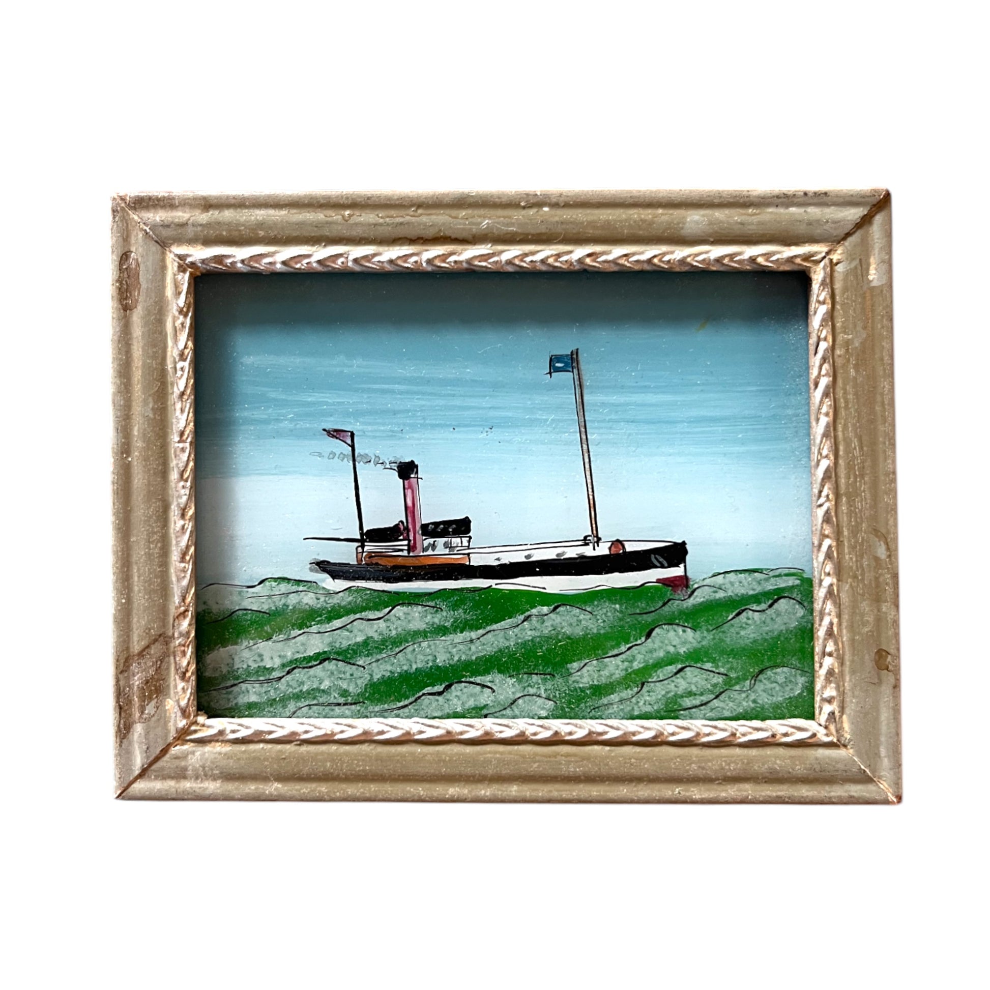 Small boat glass painting