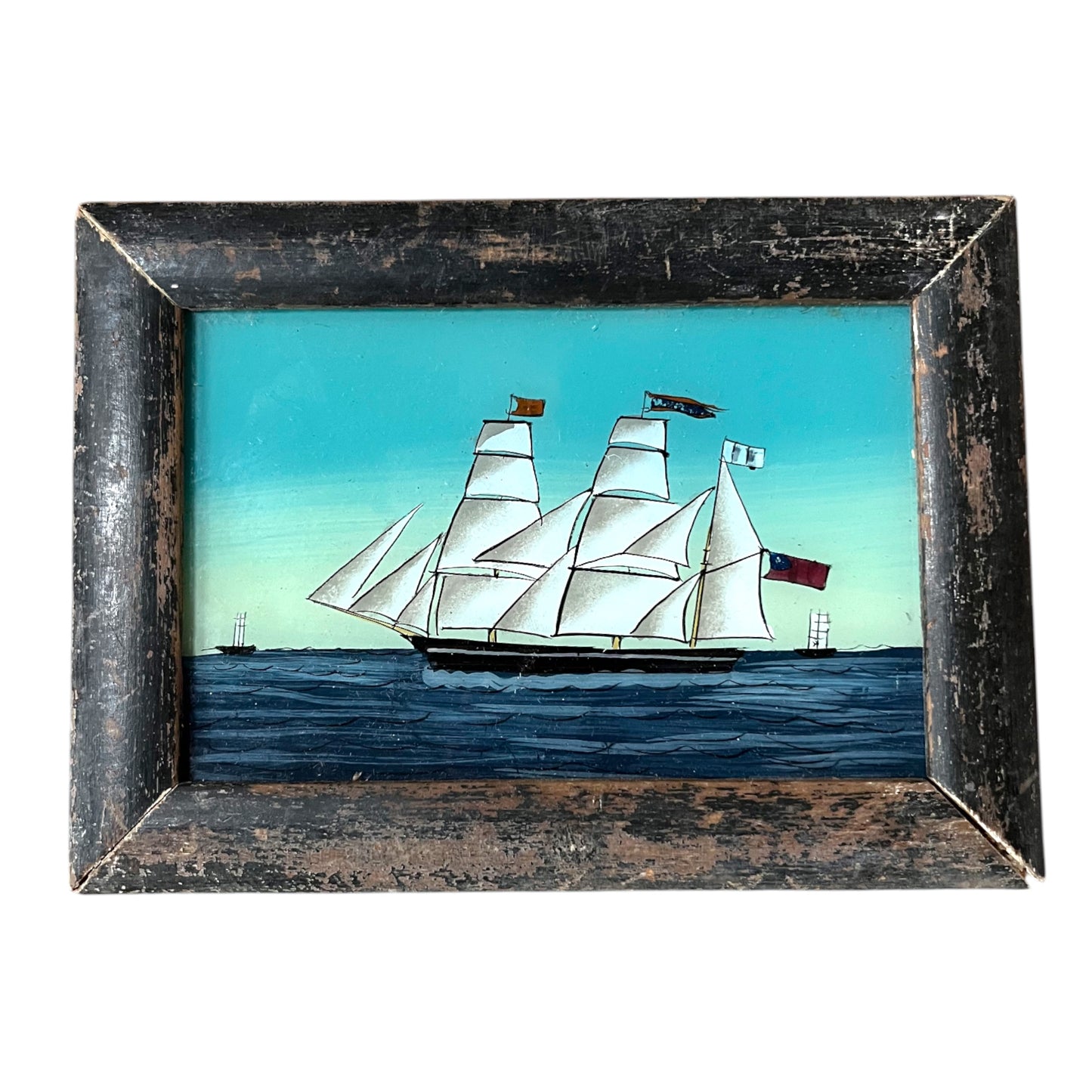 Small boat glass painting
