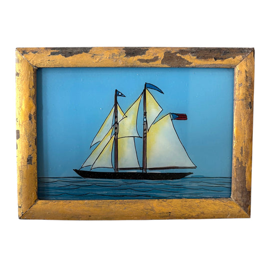 Small boat glass painting