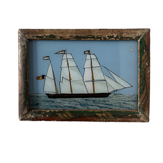 Small boat glass painting