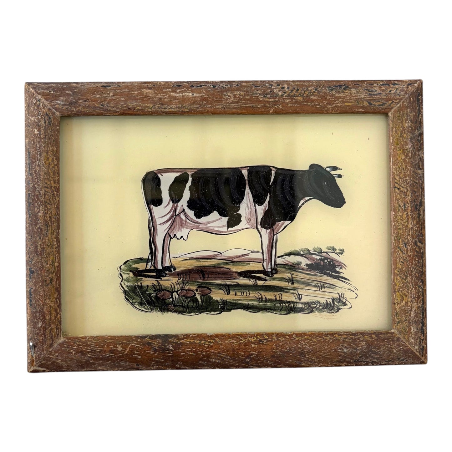 Small cow glass painting
