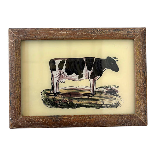 Small cow glass painting
