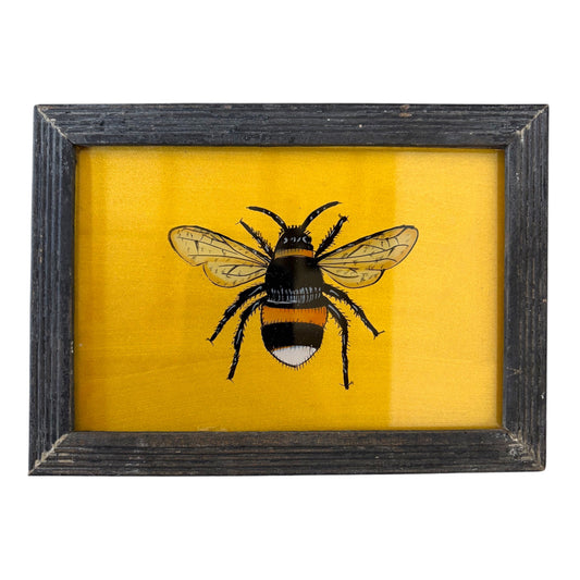 Small gold bee glass painting
