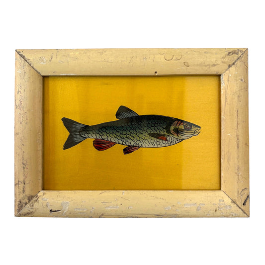 small gold fish glass painting