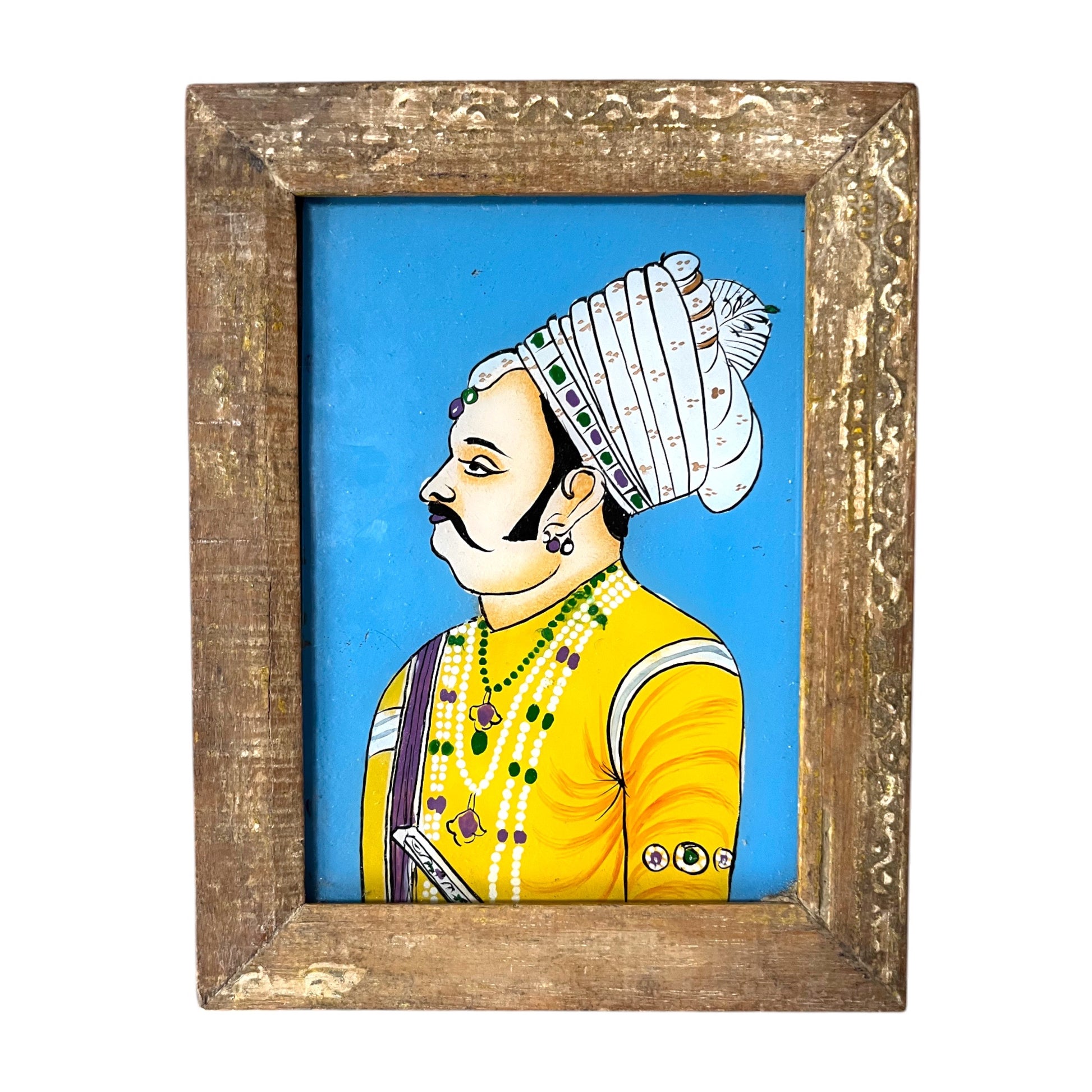 small indian faces glass painting