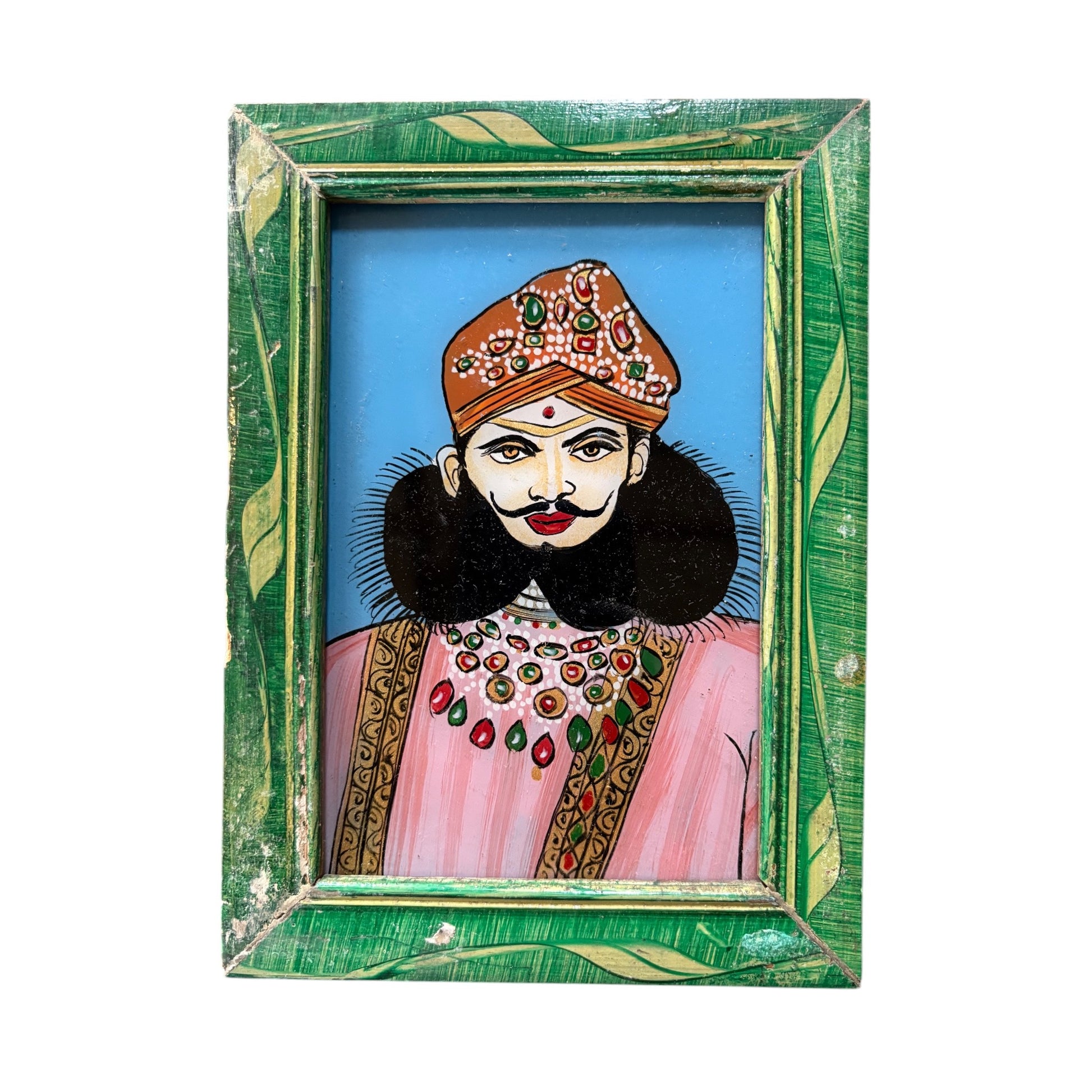 Small indian faces glass painting