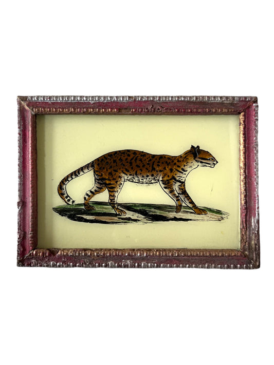 Small leopard glass painting