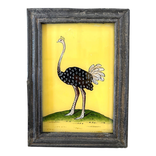 Small Ostrich Glass Painting